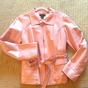 Pink leather jacket